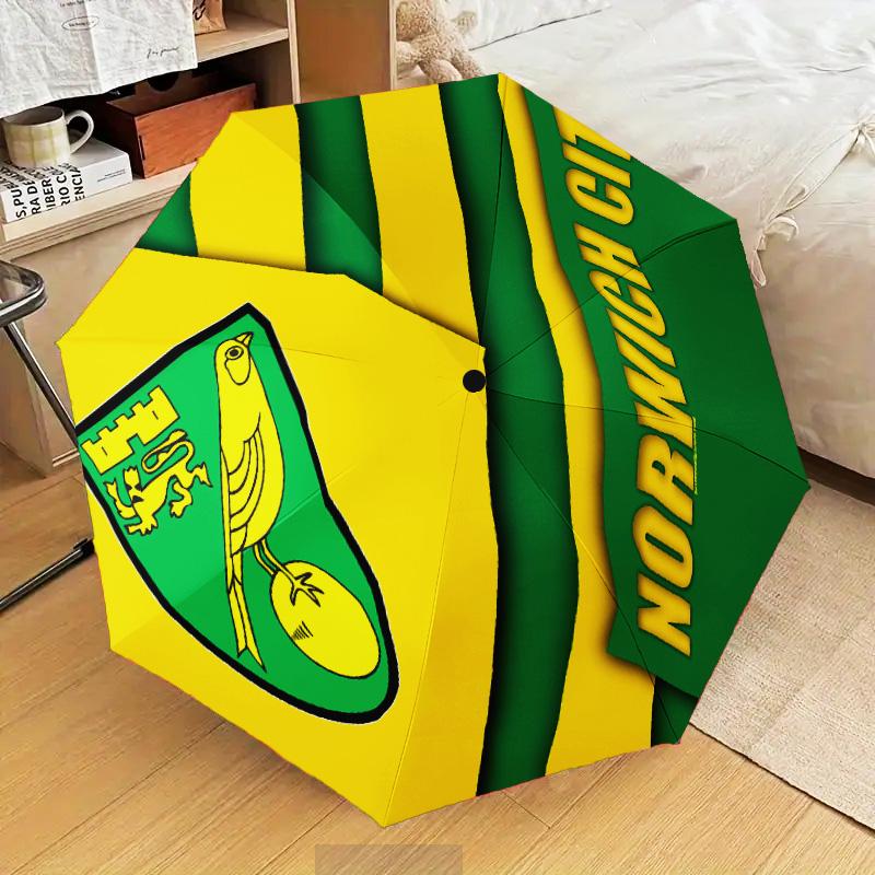 Norwich Football Automatic Folding Umbrella - 8-Rib Travel Umbrella with Auto Open/Close & Portable Gifts for holidays or birthdays