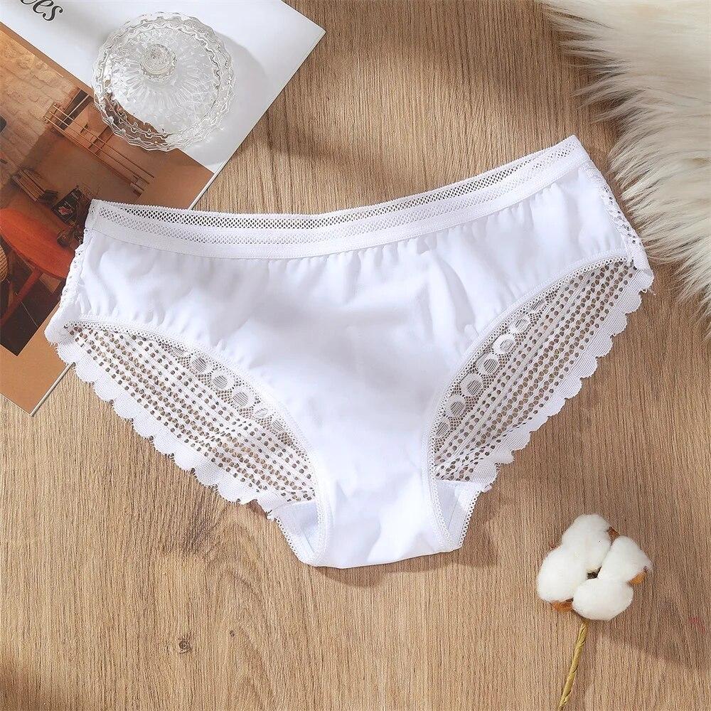 Women's Sexy Lace Panties Underwear Solid Low Waist Lingerie Underwear Female Lace Hollow Transparent Briefs Underspans