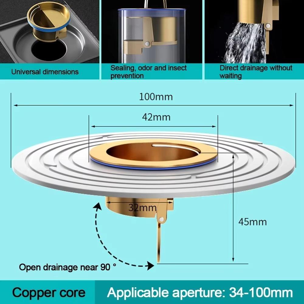 34-100mm Dia Hole Sink Strainer Floor Drain Fast Drainage Insert Drain Plug  Toilet