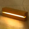 PATIKIL Wooden LED Light Base Stand, Rectangle Wooden 4.65" x 0.2" Warm White Lights Display Pedestals for Acrylic Nightlight Crystal Art, Wood Color
