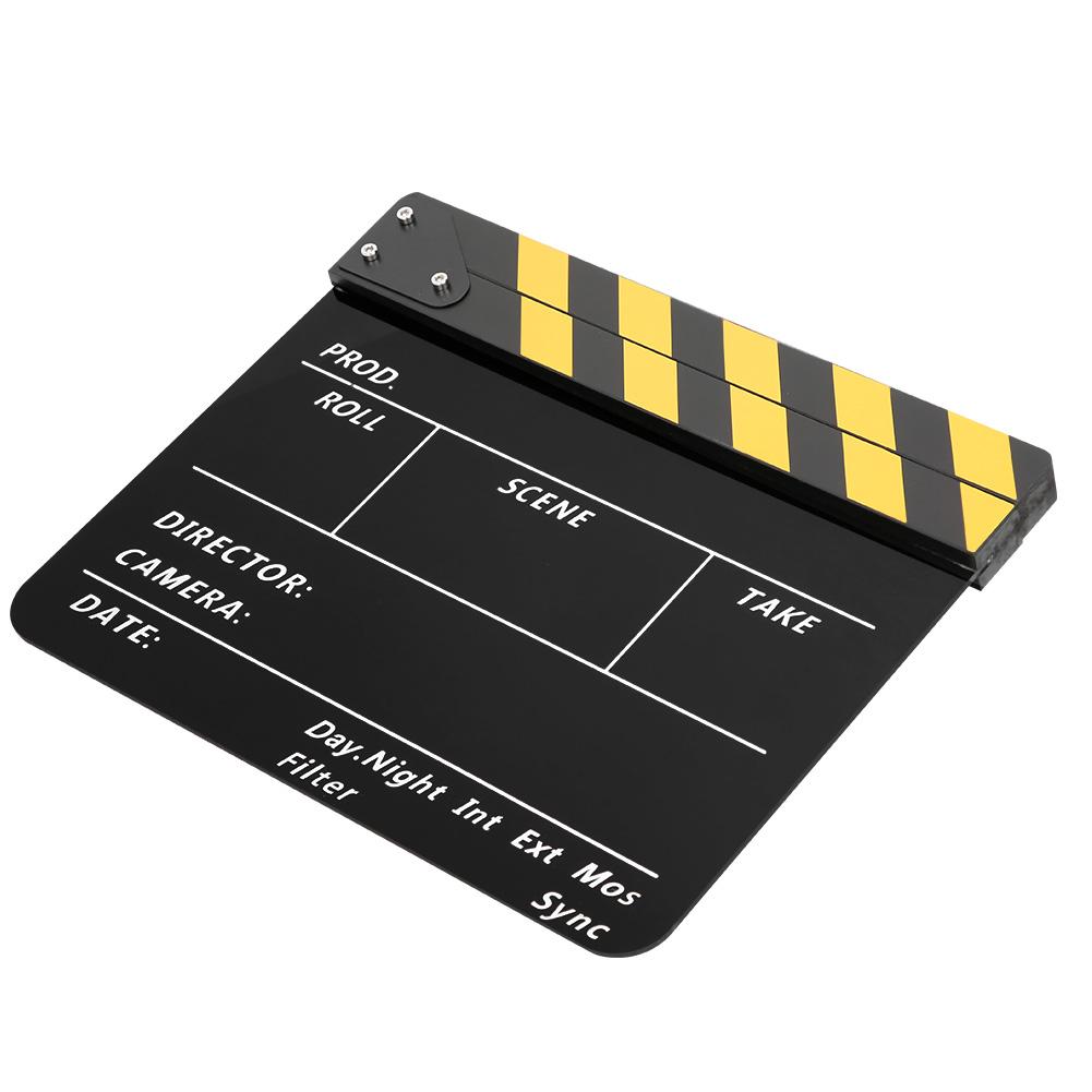 Acrylic 30x25cm Clapperboard Director Movie Clappers Film and Television Photography Prop