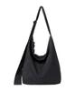 Tooamo Wide Strap Big Crossbody Bag Black [Unisex]