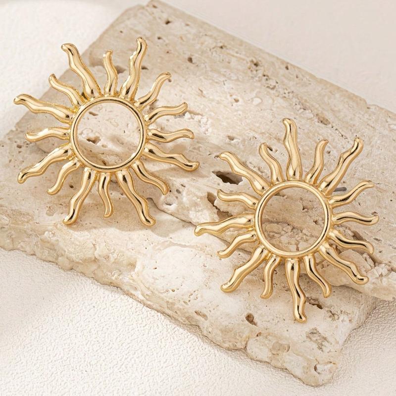 1 Pair Fashion Elegant Personalized Sunflower Stud Earrings
