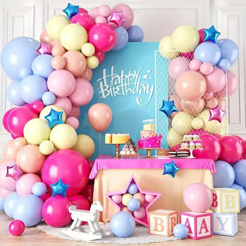 141 Piece Pink Blue Balloon Chain Set Girl Birthday Party Wreath Arch Celebration Baby Shower