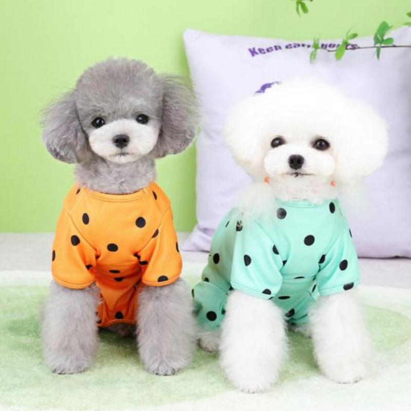 Pet Supplies Bear Polka Dot Belly Protection Home Clothes Dog Clothes Spring and Summer Thin Clothing