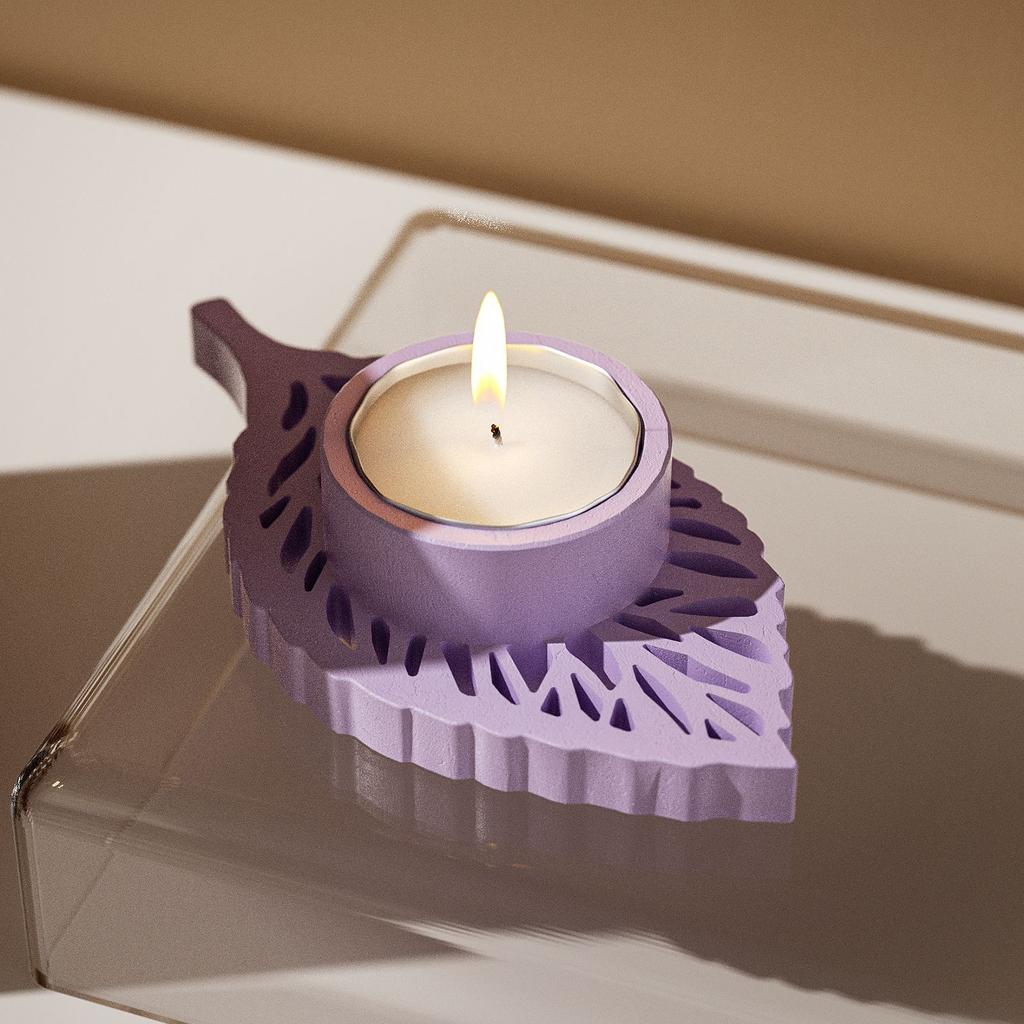 Aromatherapy Gypsum Shaped Leaf Candle Holder Ornament Silicone Mold DIY Leaf Candle Base Decorative Resin Mold Handmade Crafts