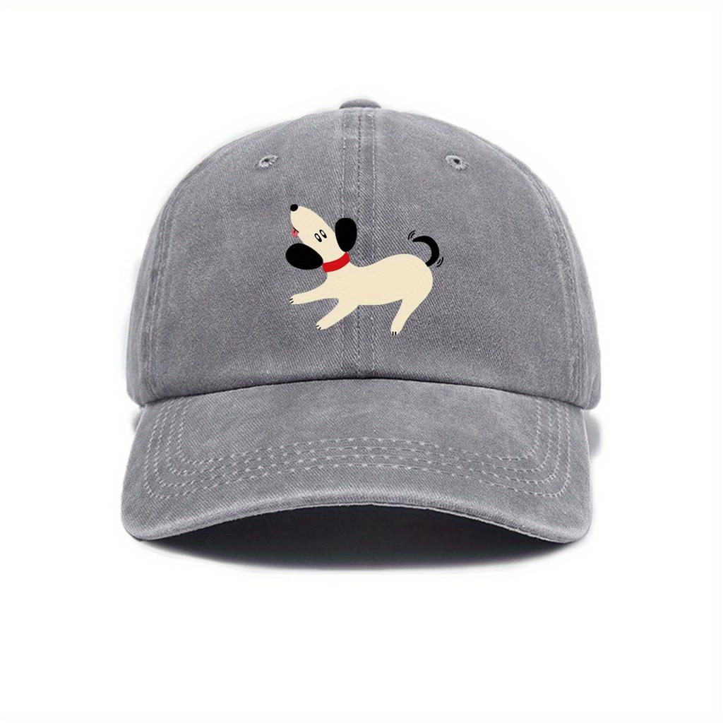 Festive Vintage Baseball Cap with Adorable Puppy Design Perfect for Outdoor Fun and