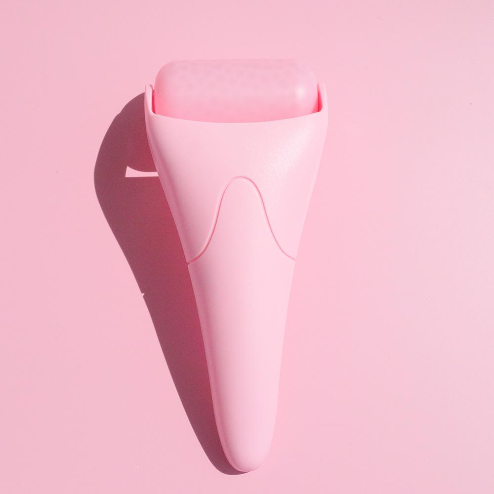 Pink Silent Ice Facial Massage Roller - Cold Compress and Lifting Tool