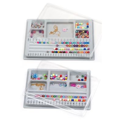 Langlebige Kunststoff-Perlenmatte Tablett für Schmuckherstellung und Perlenorganisation Beflocktes Perlenbrett Tablett Perlenunterlage Halskette