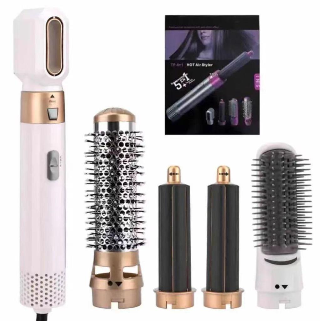 Cross-Border 5-in-1 Hot Air Brush: Auto Curl, Straighten, Absorb, Dry & Wet Use