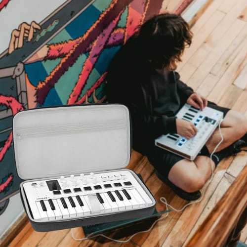 Musiin Hardshell Case for Arturia MiniLab 3/MiniLab MkII 25 Slim Keyboard Controller & Arturia MIDI Controller Synthesizer (Gray)