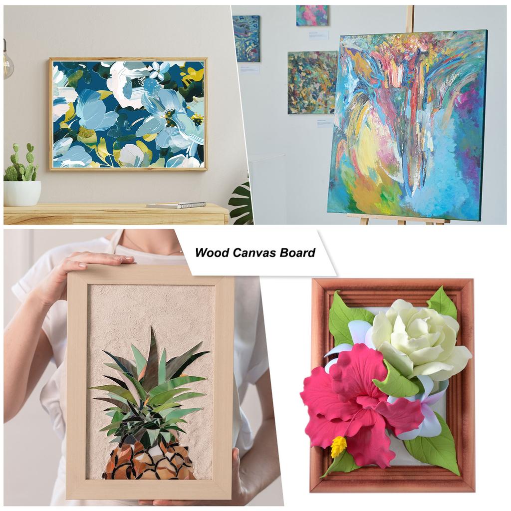 2Pcs Canvas Frame 15/20/25/30/35cm Wood Panel Board Unfinished Wooden Canvas Boards Round Blank Deep Cradle Board for Painting