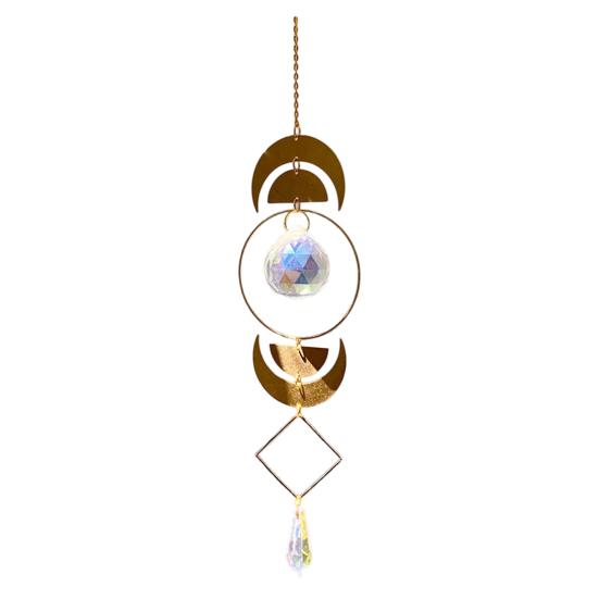 Pegador de Sol de Cristais Coloridos, Pegador de Sol Pendurado com Corrente, Ornamento de Sino de Vento com Bolas de Cristal para Janela Casa Jardim Dia de Natal Festa Casamento