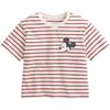 Summer Kids Pure Cotton T-shirt Loose Men's Girls' Short-Sleeved Shirt Stripes Half-Length Sleeve Thin Cartoon 90-Size 150