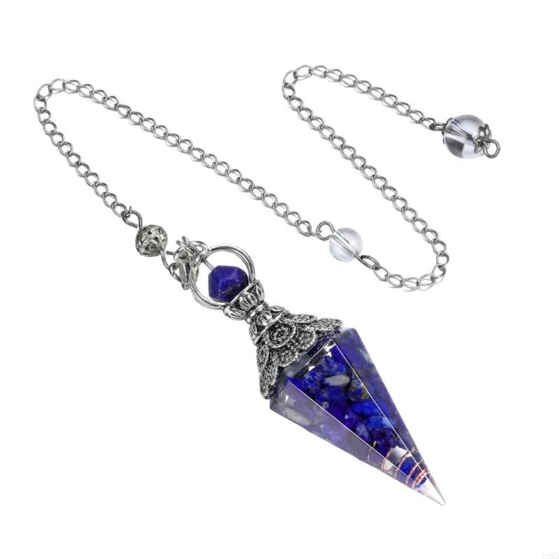 62KD Lapislazuli Kristall Pendel für Hexerei Zeremonien, Wahrsagerei, Reiki Heilungen Mystisches Geschenk Hexerei Ritual
