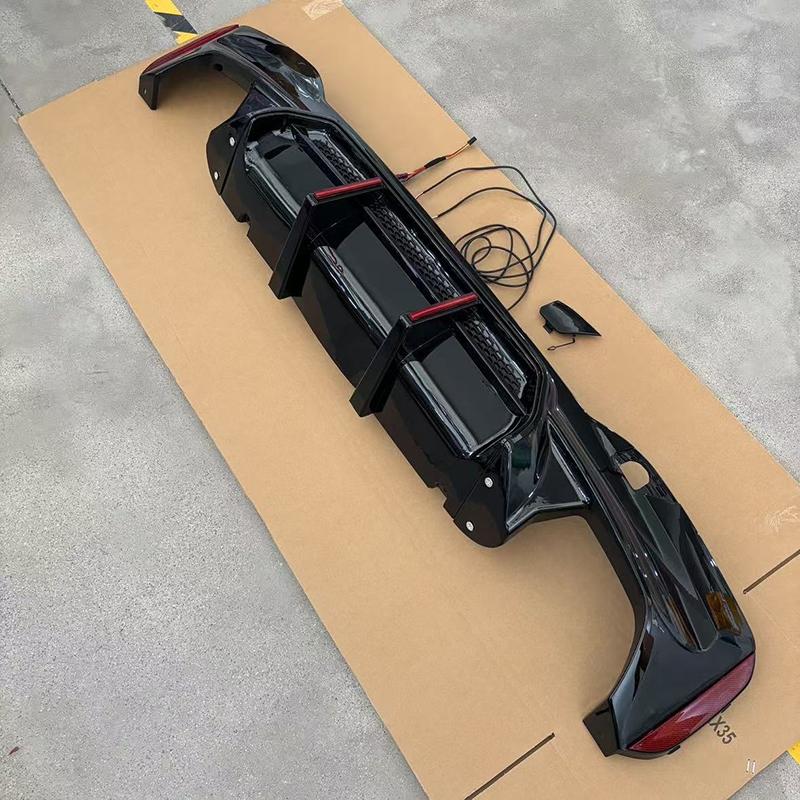 

For BMW 5 Series G30 G38 2017-2026 High Quality ABS Rear Bumper Diffuser Lip Body Kit With 2/Pcs Brake Light Glossy Black