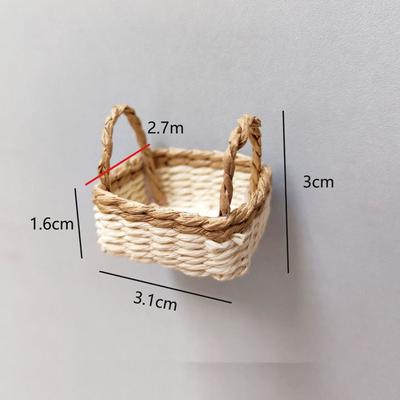 New Mini Miniature Dollhouse Basket Fashion Handmade Hand Woven Basket DIY Paper Vine Basket For BJD Dolls/for Ob11 Dolls