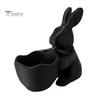 Handmade Craft Bowl 3D Printed Easter Bunny Candy Bowl, Cute Rabbit Holding Figurine, DIY Paintable White Desk Shaped Holder Decor for Living