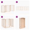 Foldable Dog Gate with Door 6 Panels 300 cm Poplar Wood