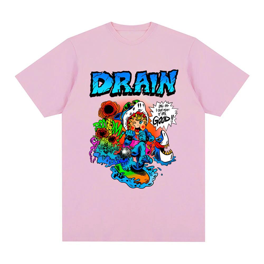Drain Band Merchandise T-Shirt Cotton Same As Website Tee-shirt Vintage Short Sleeve Tops
