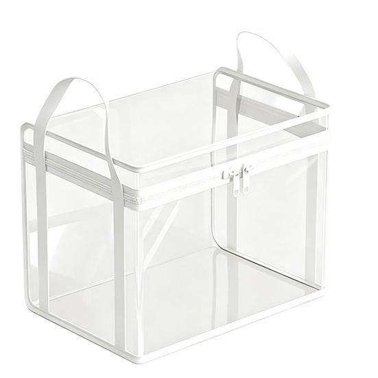 Transparent Clothes Storage Bag, with Sturdy Handles, Durable Plastic Visibility Book Organizer, Moisture-proof Toys Container for Playroom Study Room