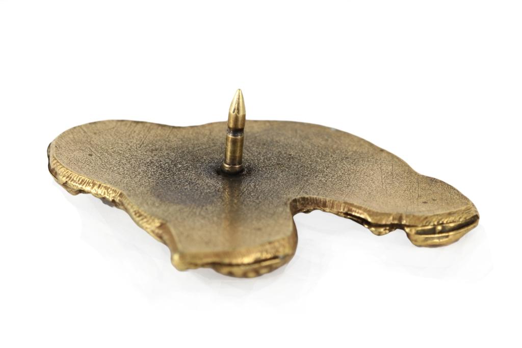 Polish Lowland Sheepdog, PON, Valee Sheepdog II - gold-plated pin brooch, elegant dog ornament, unique pin by Art-Dog brand