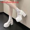 Mary Jane Shoes For Women With High Heel Pu Material Casual Spring Footwear