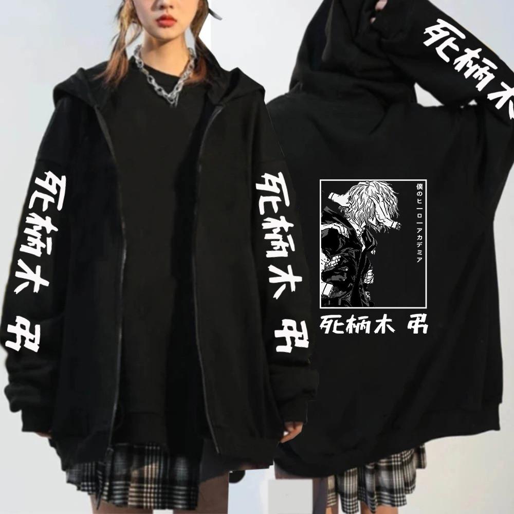Wiosna jesień japonia Anime My Hero Academia mężczyźni kobiety obszerna bluza z kapturem na zamek Shigaraki Dabi Harajuku Street Streetwear z kapturem