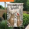 2D Flat - 2D Flat Printing Garden Flag 1pc, Winter Deer And Cardinal Durable Single-Sided Print Yard Flag, Garden And Home Holiday Decoration, 29.97 X