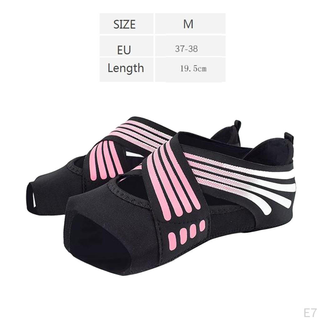 1 Pair Non Women Yoga Shoes Pilates Grip Socks for Physical Activities, Exposed Half Toes