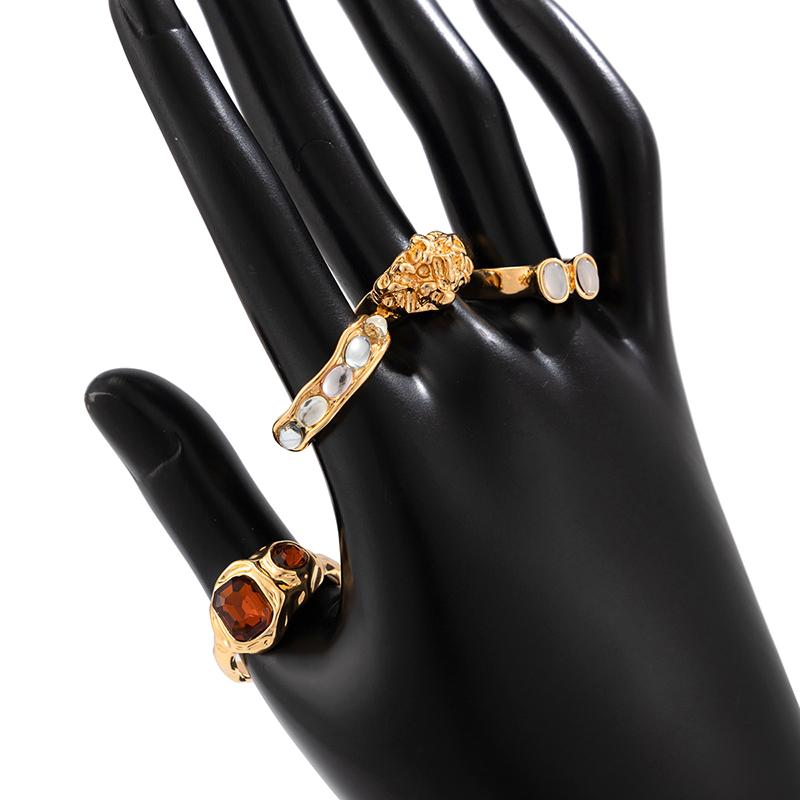 4Pcs Personality Versatile Bohemian Ring Set For Women Girls Sweet Cool Luxury Geometric Finger Ring Jewelry Accessories Gifts
