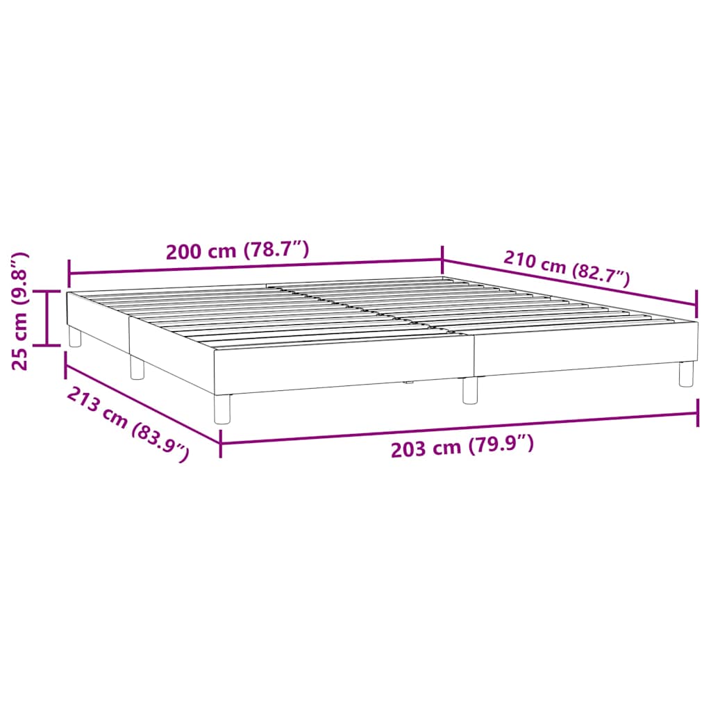 Box Spring Bed Without Mattress Light Gray 200 x 210 cm Velvet