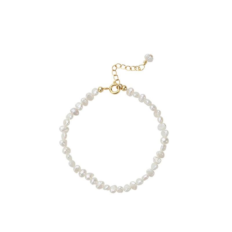 Hengsheng 5-6mm Baroque Freshwater Pearl Bracelet 16cm 18cm 20cm 4cm Extend Chain 925 Sterlinng Silver Pearl Bracelet for Women