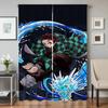 Window Kitchen Curtains for Living Room 2 Pieces Blackout Curtains Door Curtain D-demon S-slayer Bedroom Decoration Partition