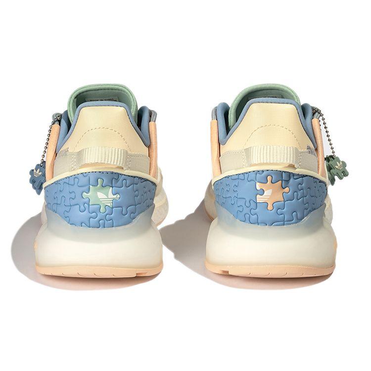 Adidas Originals ZX 2K Boost Pure Leather Fabric Sports Comfortable Slip Resistant Durable Low Top Lifestyle Casual Shoes Unisex Casual Shoes GZ3416