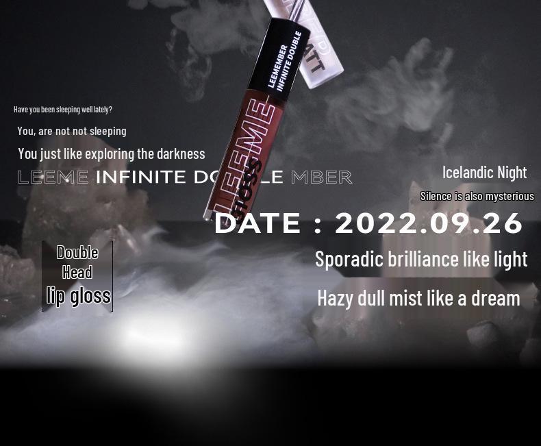 LEEMEMBER Limon Double-Ended Matte & Water Gloss Lip Set with Primer and Nude Lipstick.
