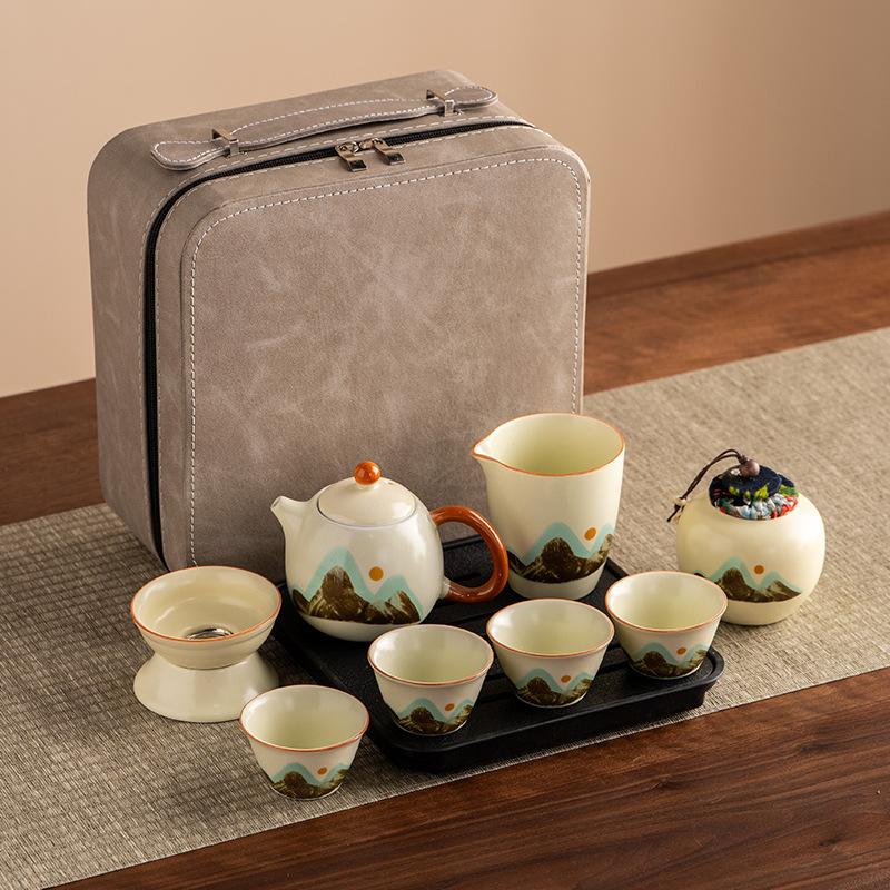 Ru Kiln Tea Set Ceramic Kung Fu Tea Set Household High-end Tea Tea Cup Holiday Gifts Business Gifts