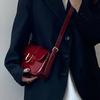 Retro Schoudertas van Lakleer voor Dames Luxe Flap Crossbody Tas Effen Kleur Onderarmtas Rode Crossbody Tas Dames Handtas