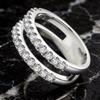 Huitan Versatile Women Ring Hollow Out Simple Design Inlaid Brilliant Cubic Zirconia Trendy Party Daily Lady Accessories Jewelry