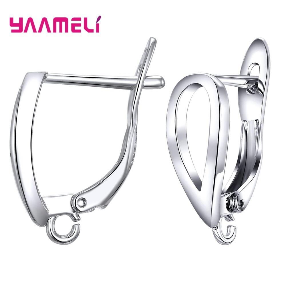Real 100% S925 Sterling Silver Findings Earrings Leverback Earwire Fittings Components Accessories Handmade Supplies