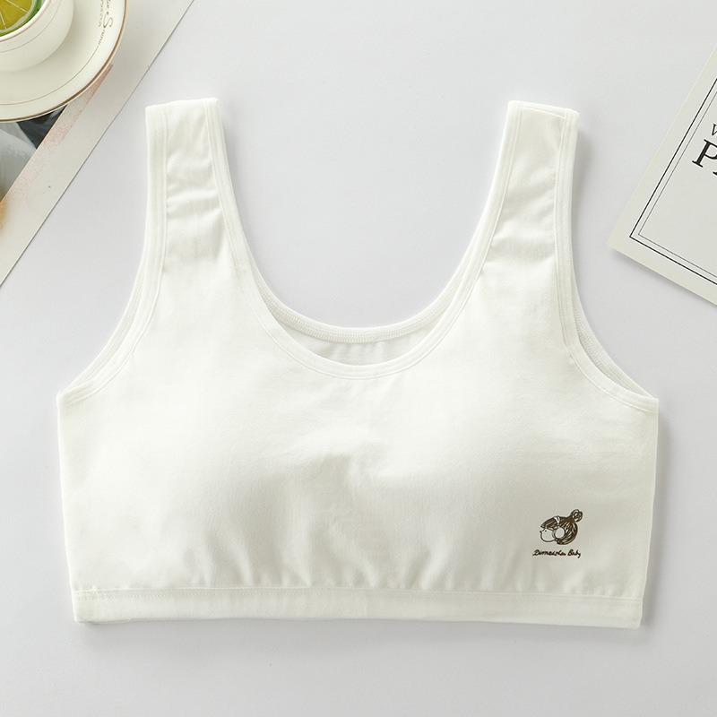 Teen Girls Middle High School Puberty Thin Wireless Cotton Sports Bra Vest