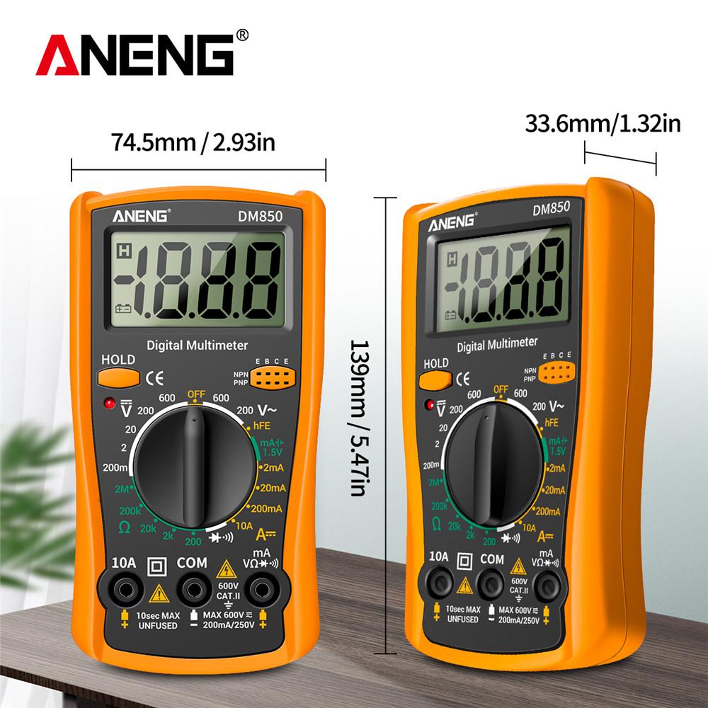 ANENG DM850 Digital Current Ammeter Detector Tester Ohm Automatic Counts Auto Tool Multimeter AC/DC Professional 1999 Votage