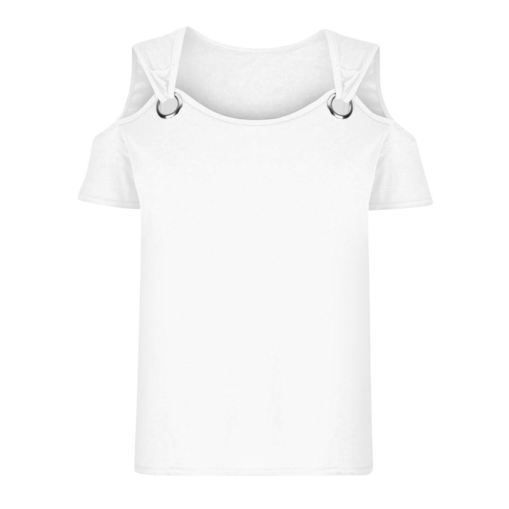 Fashion Womens Loose Color V Neck Short Sleeve Casual Tops