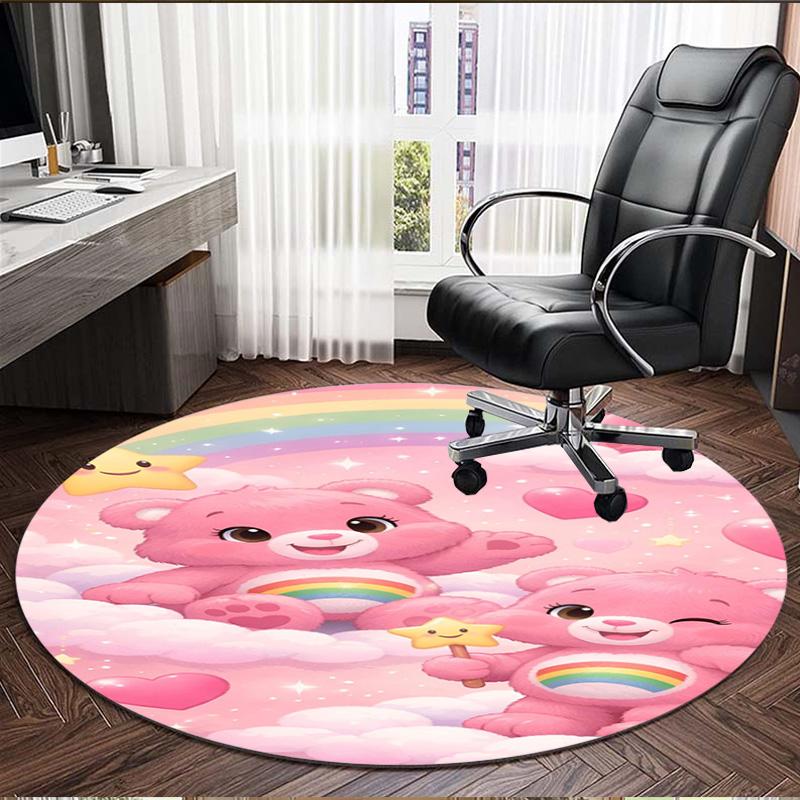 Care Bears Print Round Rug, Washable Floor Carpet, For Entryway Dorm Laundry Room Office Study, Home Decor Birthday Christmas Gift