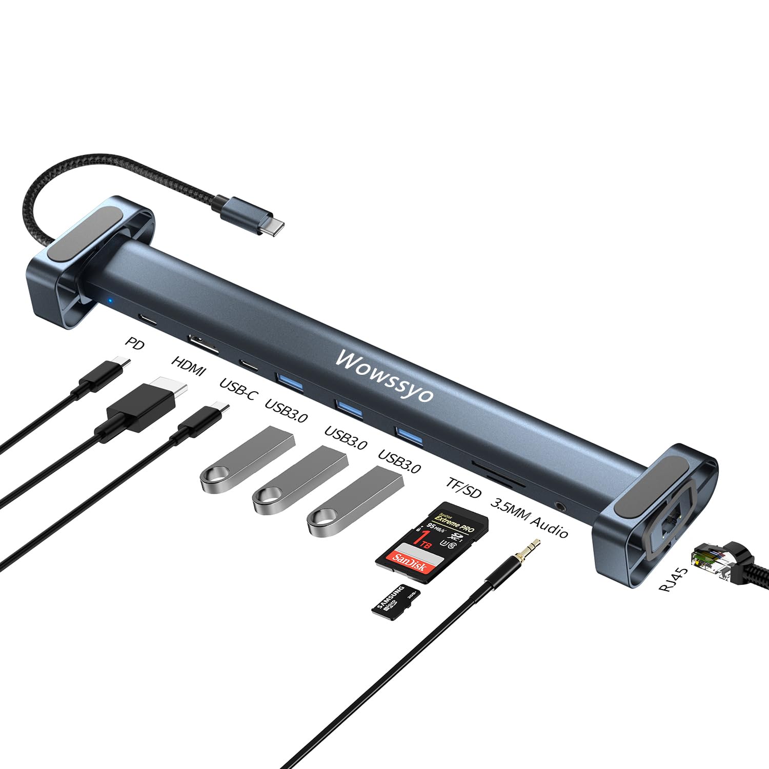 

High Performance USB C Hub Type C Hub Docking Conversion Adapter [2024 Version] 10-in-1 [4K HDMI/Ethernet/PD 100W/ Type-C/3