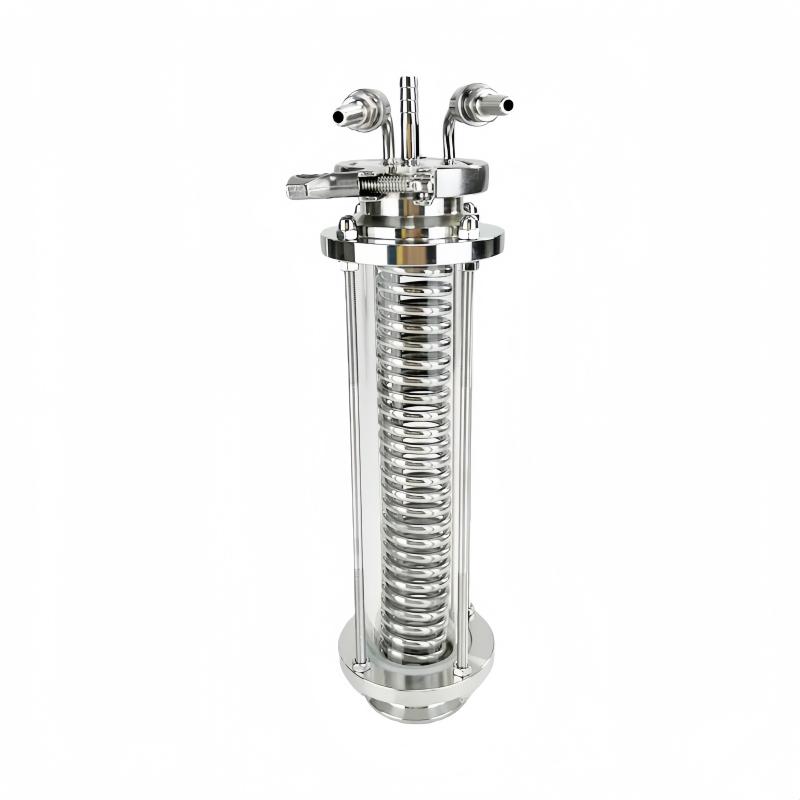 2" OD64mmTri-clamp Distiller Cooling Coil With 2" Sight Glass Diopter,Dephlegmator Device, Reflux,Condenser,Sanitary Steel 304