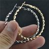 Brief Big Twist Round Circle Hoop Earrings for Women Punk Statement Earring Party Golden Silver Exaggerate Jewelry