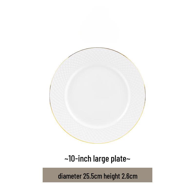 Jingdezhen Hand-Painted Gold-Rimmed Ceramic Dinnerware