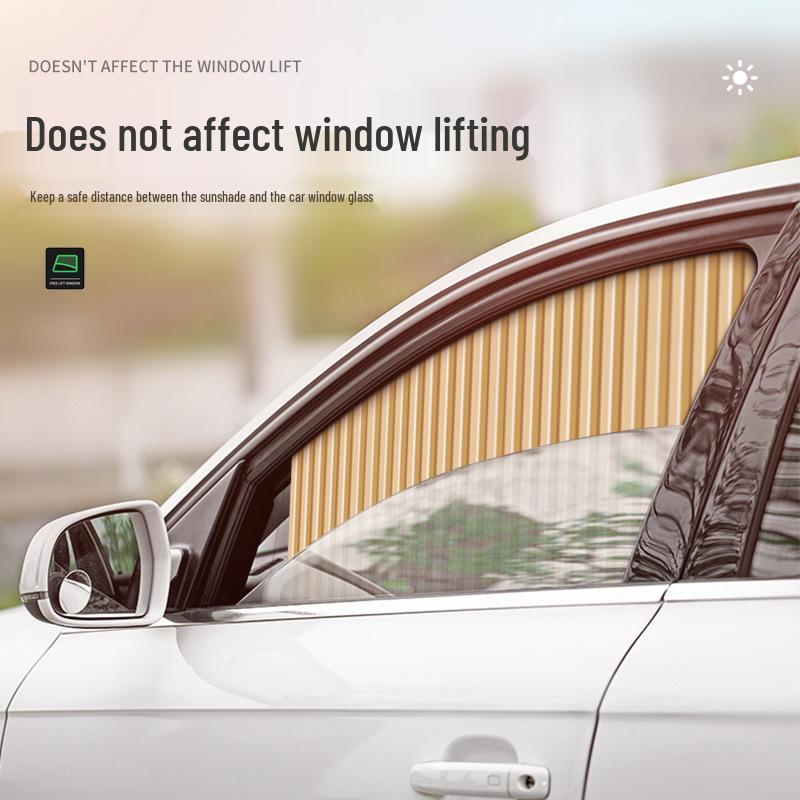 Universal Automatic Retractable Magnetic Car Window Sunshade & Heat Insulation Curtains