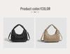 Women's Black 3D Pleated Crescent Crossbody Bag